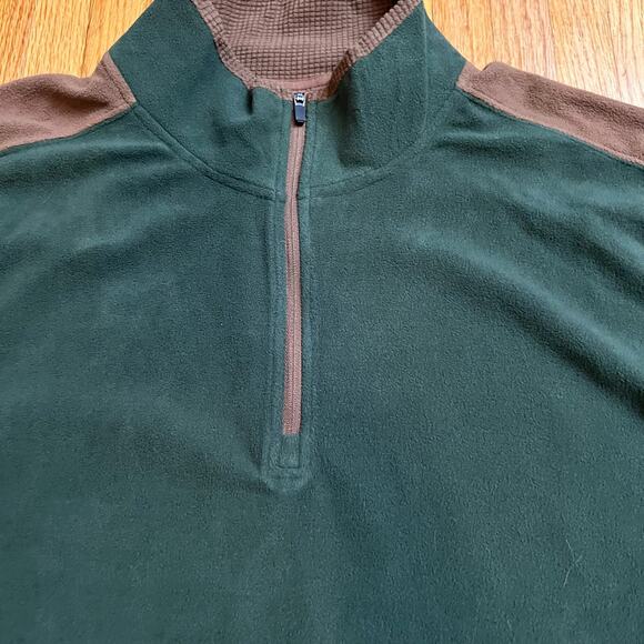 Dri Duck DDX Fleece Mens XL Quarter Zip Pullover Jacket Green Brown Shirt - Picture 2 of 8